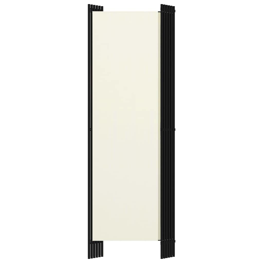 vidaXL Raumteiler Klappbar Freistehend Trennwand Paravent Umkleide Sichtschutz Spanische Wand Raumtrenner 6-TLG. Weiß 300x180cm Eisen Stoff