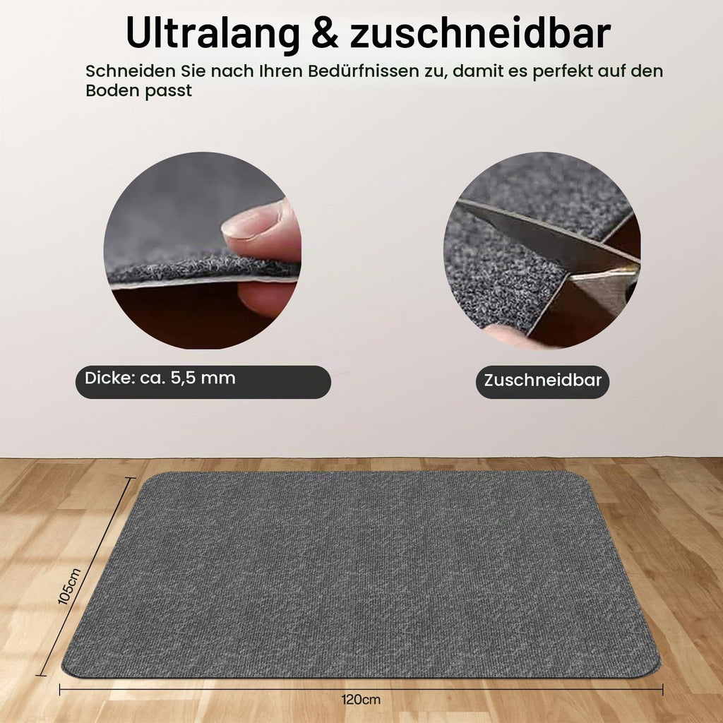 Bürostuhl Bodenschutzmatte 105×120 cm – 5.5 mm dick (Grau)