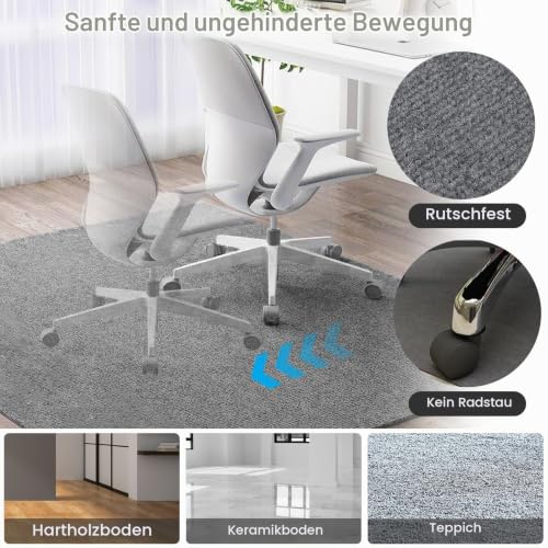 Bürostuhl Bodenschutzmatte 105×120 cm – 5.5 mm dick (Grau)