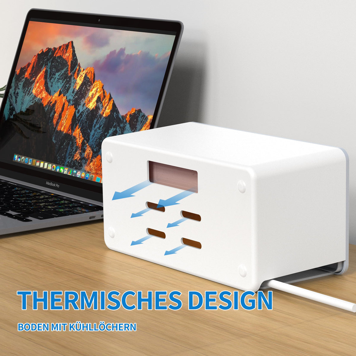 BEVA Kabelbox mit Steckdosenleiste 3680W/16A und 2M Kabel,Weiß
