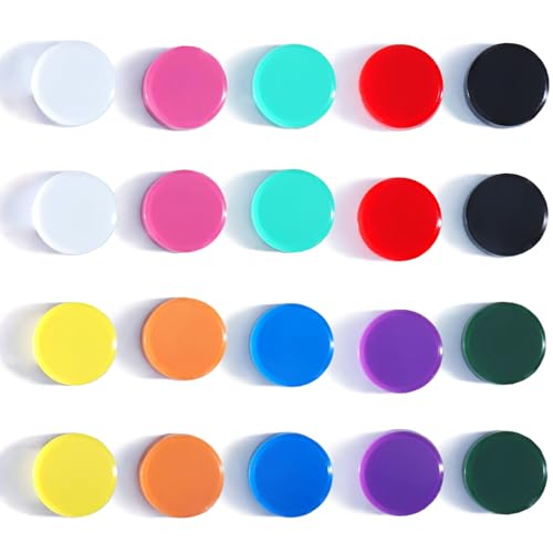 Kühlschrankmagnete, 20 Stück 10 Farben Magnete Stark für Magnettafel, Kühlschrank, Pinnwand - Mini Magnete Klein Whiteboard Magnete Bunt Rund aus Ferritmagnet