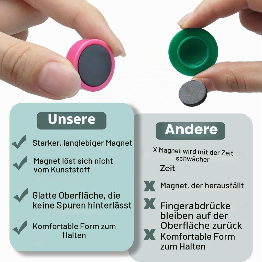 Kühlschrankmagnete, 20 Stück 10 Farben Magnete Stark für Magnettafel, Kühlschrank, Pinnwand - Mini Magnete Klein Whiteboard Magnete Bunt Rund aus Ferritmagnet
