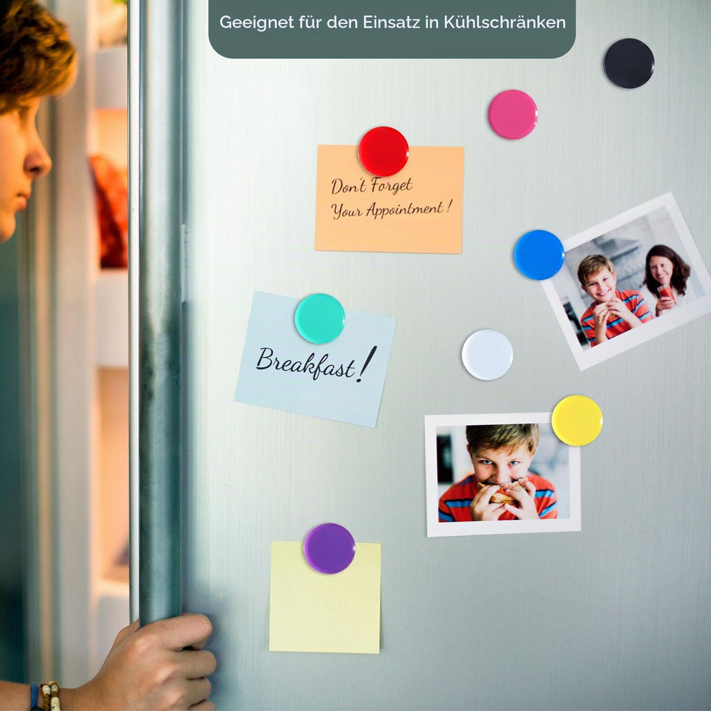 Kühlschrankmagnete, 20 Stück 10 Farben Magnete Stark für Magnettafel, Kühlschrank, Pinnwand - Mini Magnete Klein Whiteboard Magnete Bunt Rund aus Ferritmagnet