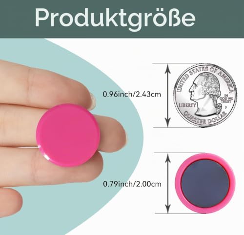 Kühlschrankmagnete, 20 Stück 10 Farben Magnete Stark für Magnettafel, Kühlschrank, Pinnwand - Mini Magnete Klein Whiteboard Magnete Bunt Rund aus Ferritmagnet
