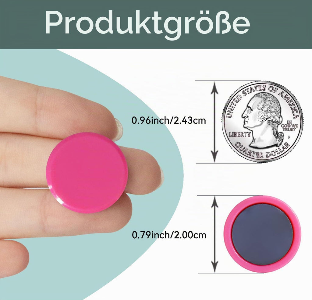 Kühlschrankmagnete, 20 Stück 10 Farben Magnete Stark für Magnettafel, Kühlschrank, Pinnwand - Mini Magnete Klein Whiteboard Magnete Bunt Rund aus Ferritmagnet