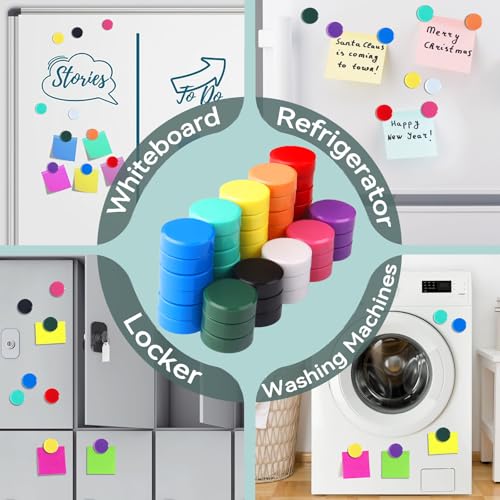 Kühlschrankmagnete, 20 Stück 10 Farben Magnete Stark für Magnettafel, Kühlschrank, Pinnwand - Mini Magnete Klein Whiteboard Magnete Bunt Rund aus Ferritmagnet