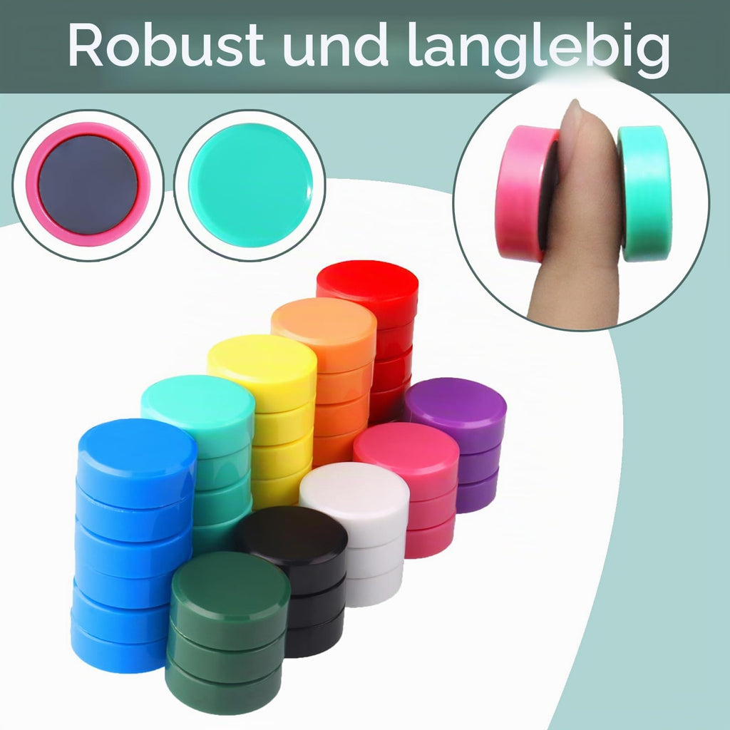 Kühlschrankmagnete, 20 Stück 10 Farben Magnete Stark für Magnettafel, Kühlschrank, Pinnwand - Mini Magnete Klein Whiteboard Magnete Bunt Rund aus Ferritmagnet