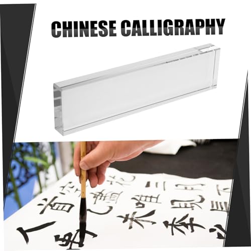 Briefbeschwerer Aus Glas Für Chinesische Kalligraphie Transparenter Papierhalter Mit Polierter Oberfläche Dekoratives Schreibtischzubehör Für Malerei Schreibpraxis Ausstellungen Und Feiern