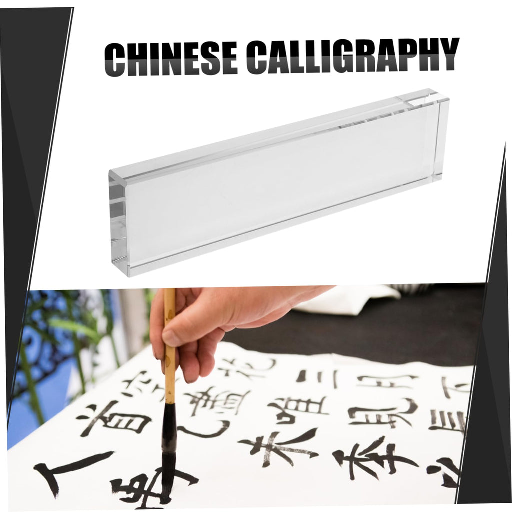 Briefbeschwerer Aus Glas Für Chinesische Kalligraphie Transparenter Papierhalter Mit Polierter Oberfläche Dekoratives Schreibtischzubehör Für Malerei Schreibpraxis Ausstellungen Und Feiern