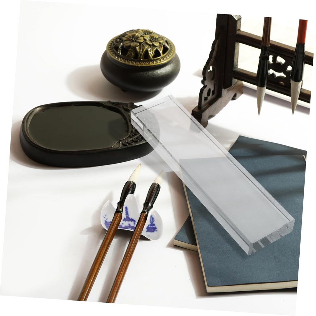 Briefbeschwerer Aus Glas Für Chinesische Kalligraphie Transparenter Papierhalter Mit Polierter Oberfläche Dekoratives Schreibtischzubehör Für Malerei Schreibpraxis Ausstellungen Und Feiern