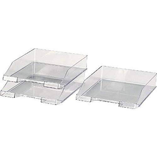 HAN Briefablage KLASSIK TRANSPARENT, 1 STÜCK, moderne, transparente und stapelbare Ablage im frischen Design bis Format A4/C4, 1026-X-23, transparent-glasklar