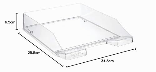 HAN Briefablage KLASSIK TRANSPARENT, 1 STÜCK, moderne, transparente und stapelbare Ablage im frischen Design bis Format A4/C4, 1026-X-23, transparent-glasklar