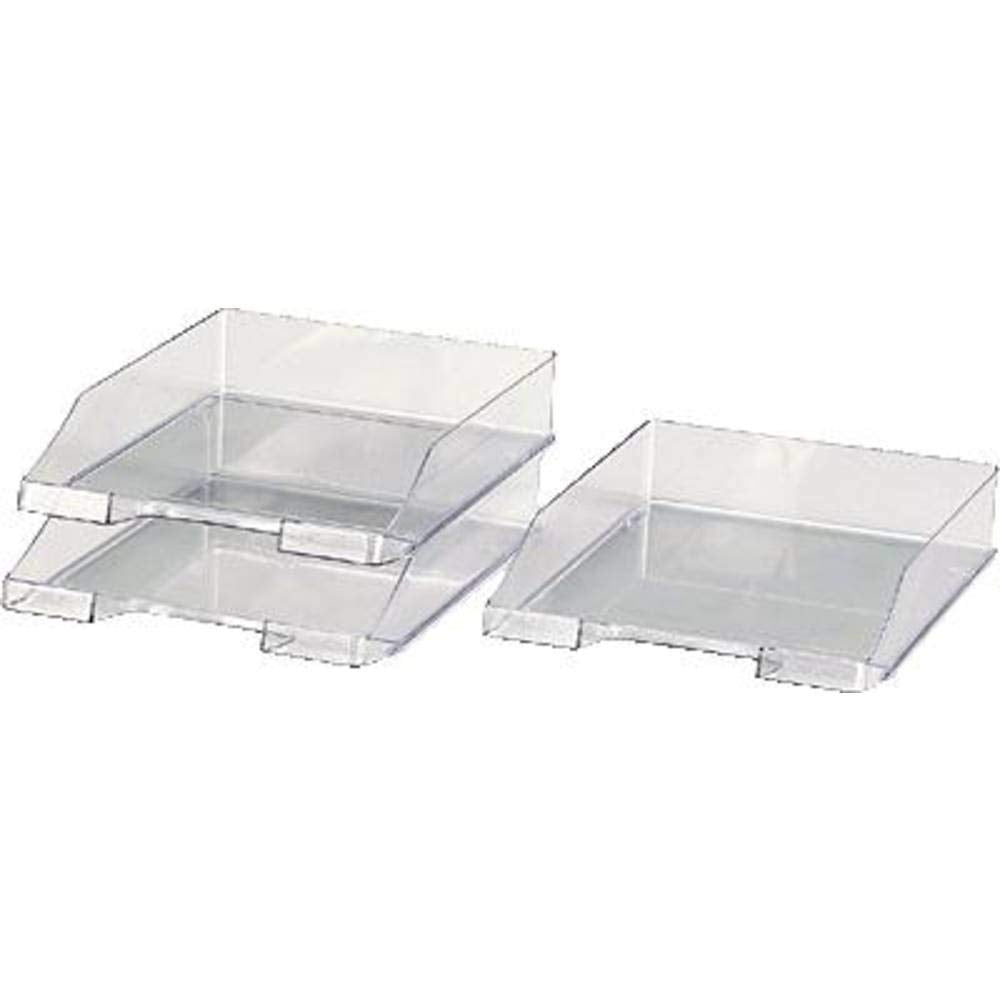 HAN Briefablage KLASSIK TRANSPARENT, 1 STÜCK, moderne, transparente und stapelbare Ablage im frischen Design bis Format A4/C4, 1026-X-23, transparent-glasklar