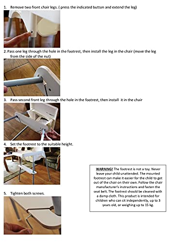 Fußstütze für IKEA Antilop Hochstuhl – personalisierte, verstellbare Fußstütze, kompatibel mit IKEA Antilop Hochstuhl-Zubehör Fußhocker