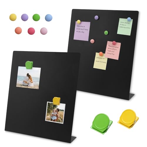 Acidea 2 Stück Magnettafel Mattschwarz, 32 x 28 cm Metall Magnetboard