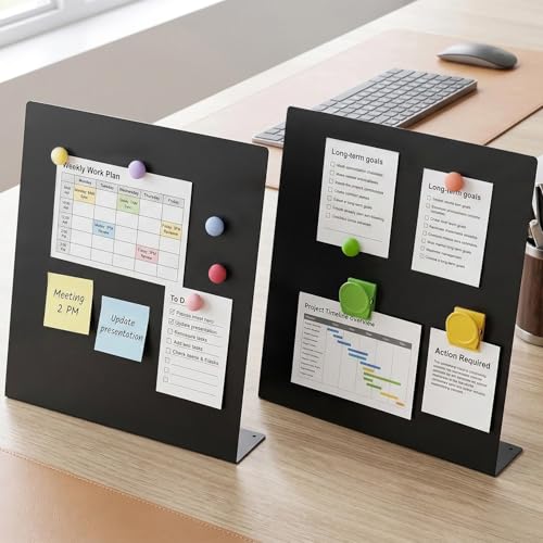 Acidea 2 Stück Magnettafel Mattschwarz, 32 x 28 cm Metall Magnetboard