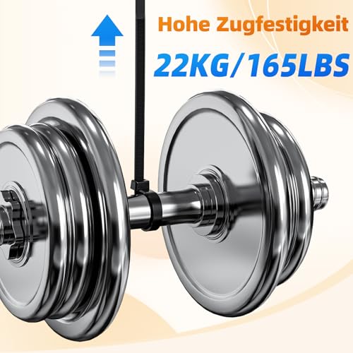 Kabelbinder Lang Schwarz, Zip Ties 100 Stück 500mm x 4,8mm für Kabelmanagement, Zugfestigkeit 22KG, UV Beständig, Cable Ties für Werkstatt, Elektroinstallation,Gartenarbeit
