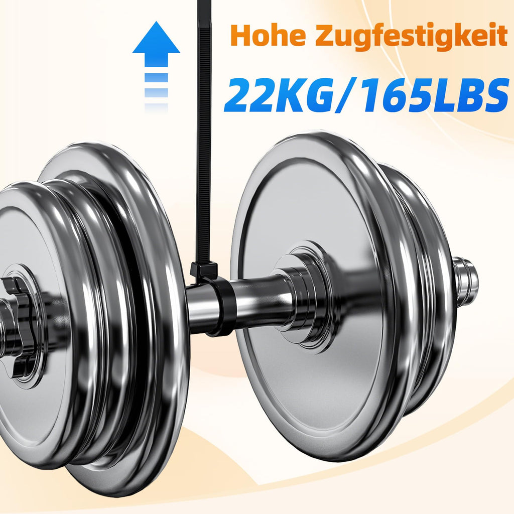 Kabelbinder Lang Schwarz, Zip Ties 100 Stück 500mm x 4,8mm für Kabelmanagement, Zugfestigkeit 22KG, UV Beständig, Cable Ties für Werkstatt, Elektroinstallation,Gartenarbeit