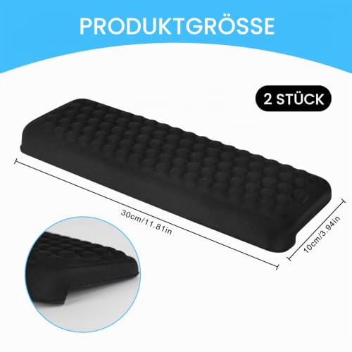 2 Stück L-Förmige Ergonomische Handgelenk Ellenbogenkissen, 30x10cm Memoryfoam Schreibtisch Handballenauflage Unterarm und Handgelenk Komfort Unterstützung für Büro Zuhause