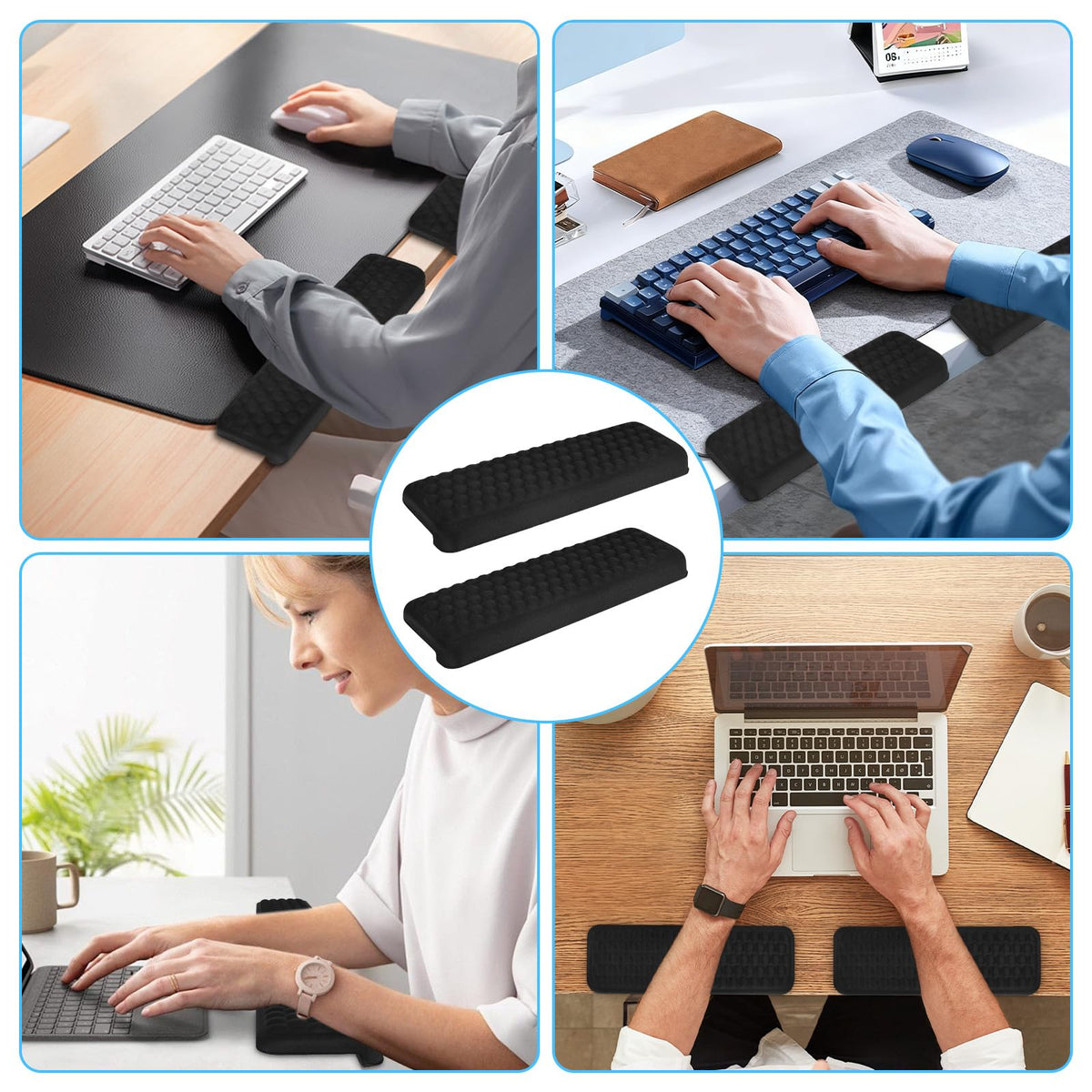 2 Stück L-Förmige Ergonomische Handgelenk Ellenbogenkissen, 30x10cm Memoryfoam Schreibtisch Handballenauflage Unterarm und Handgelenk Komfort Unterstützung für Büro Zuhause