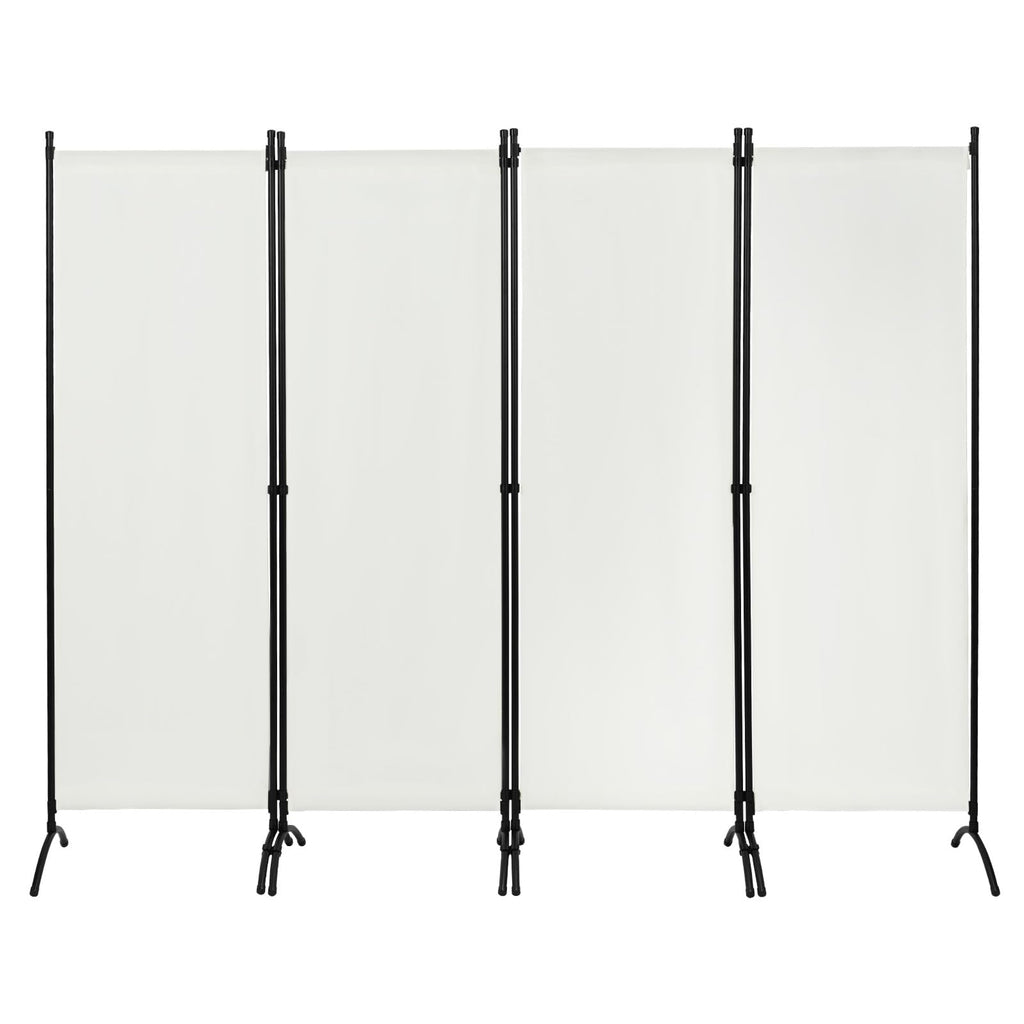 WOLTU Paravent Raumteiler 4 Teilig Freistehend Creme 224x182 cm