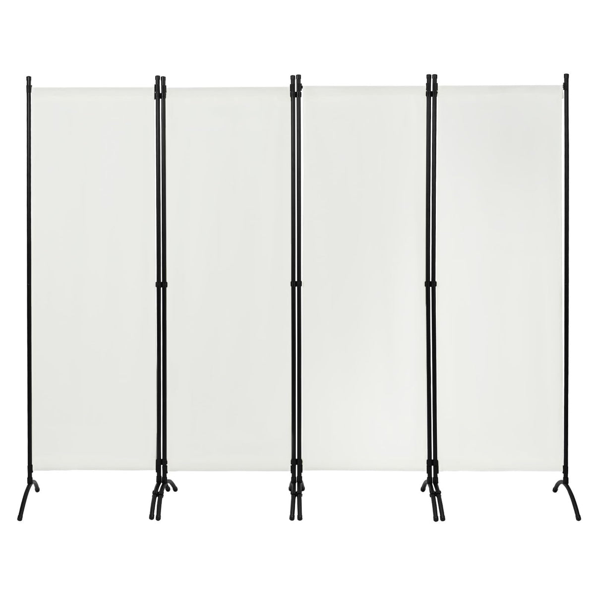 WOLTU Paravent Raumteiler 4 Teilig Freistehend Creme 224x182 cm