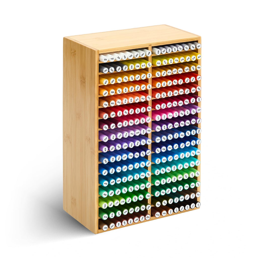 MEEDEN Bambus Marker Stifte Organizer：Stiftehalter für 224 Markerstifte