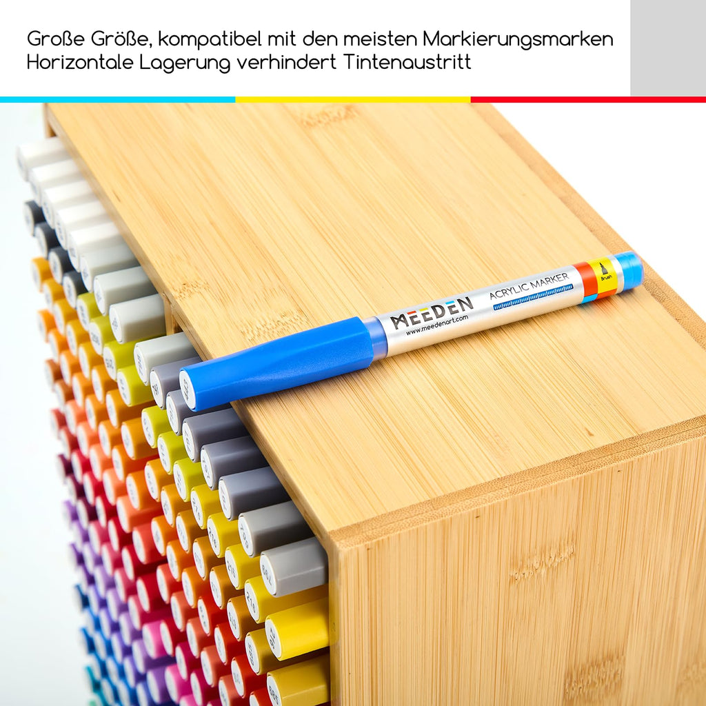 MEEDEN Bambus Marker Stifte Organizer：Stiftehalter für 224 Markerstifte