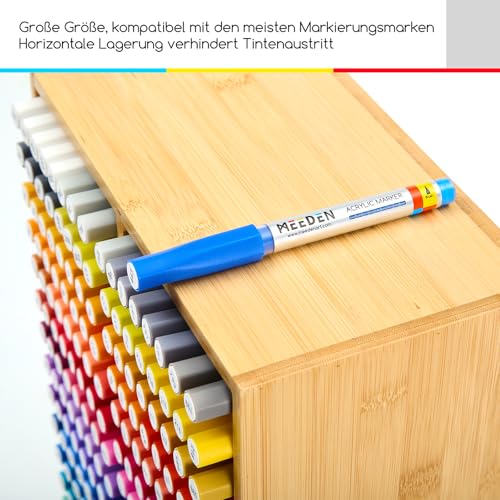 MEEDEN Bambus Marker Stifte Organizer：Stiftehalter für 224 Markerstifte