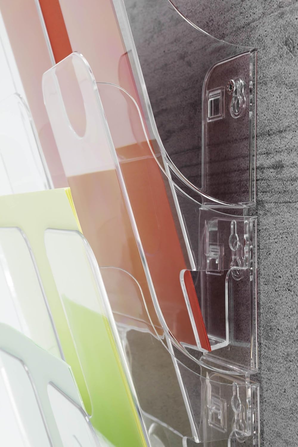 Durable Flexiplus Wandprospekthalter A4 hoch, 6 Fächer, transparent