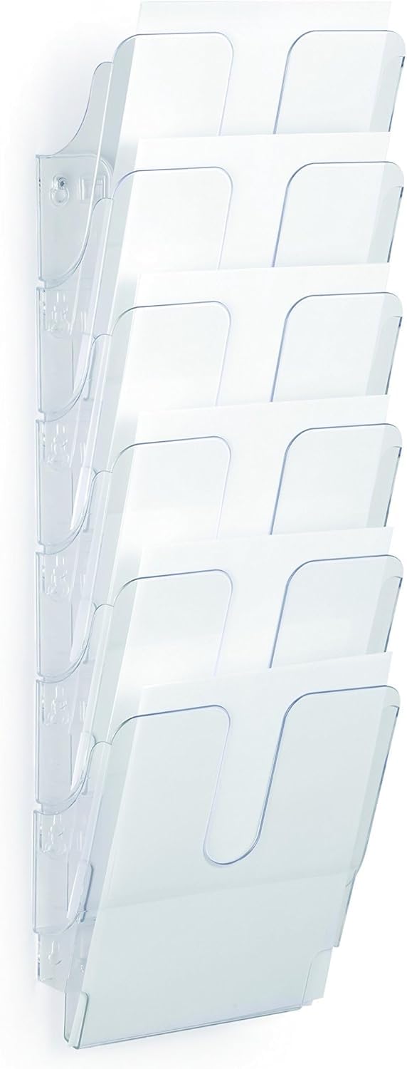 Durable Flexiplus Wandprospekthalter A4 hoch, 6 Fächer, transparent