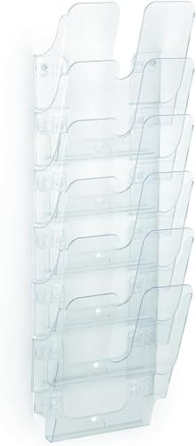 Durable Flexiplus Wandprospekthalter A4 hoch, 6 Fächer, transparent