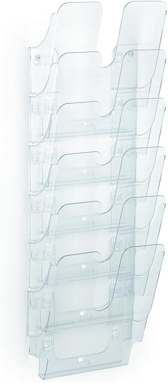 Durable Flexiplus Wandprospekthalter A4 hoch, 6 Fächer, transparent