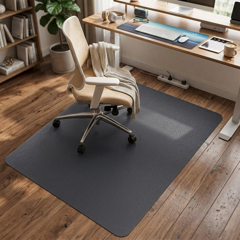 LP Projekt Bodenschutzmatte 90x120cm – rutschfeste und strapazierfähige Bürostuhlmatte für Hartböden und Teppich | Grau Bodenschutzmatte für Zuhause & Büro | Erhältlich in verschiedenen Größen