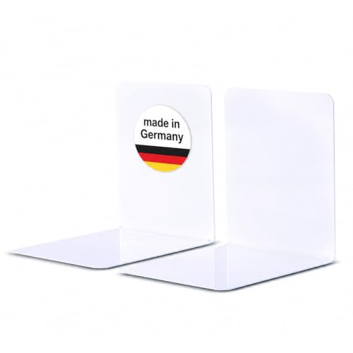 MAUL Buchstütze weiß Stahl 2er Set für Büro & Homeoffice