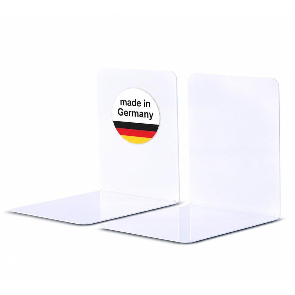 MAUL Buchstütze weiß Stahl 2er Set für Büro & Homeoffice