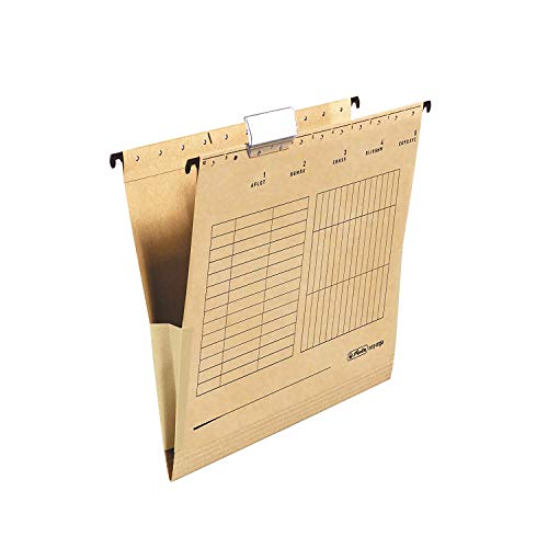 Herlitz 10843373 Hängetasche (A4 mit Leinenfröschen) 4 Karton braun, 32 x 23,7 cm (100 er (herlitz), Tasche)