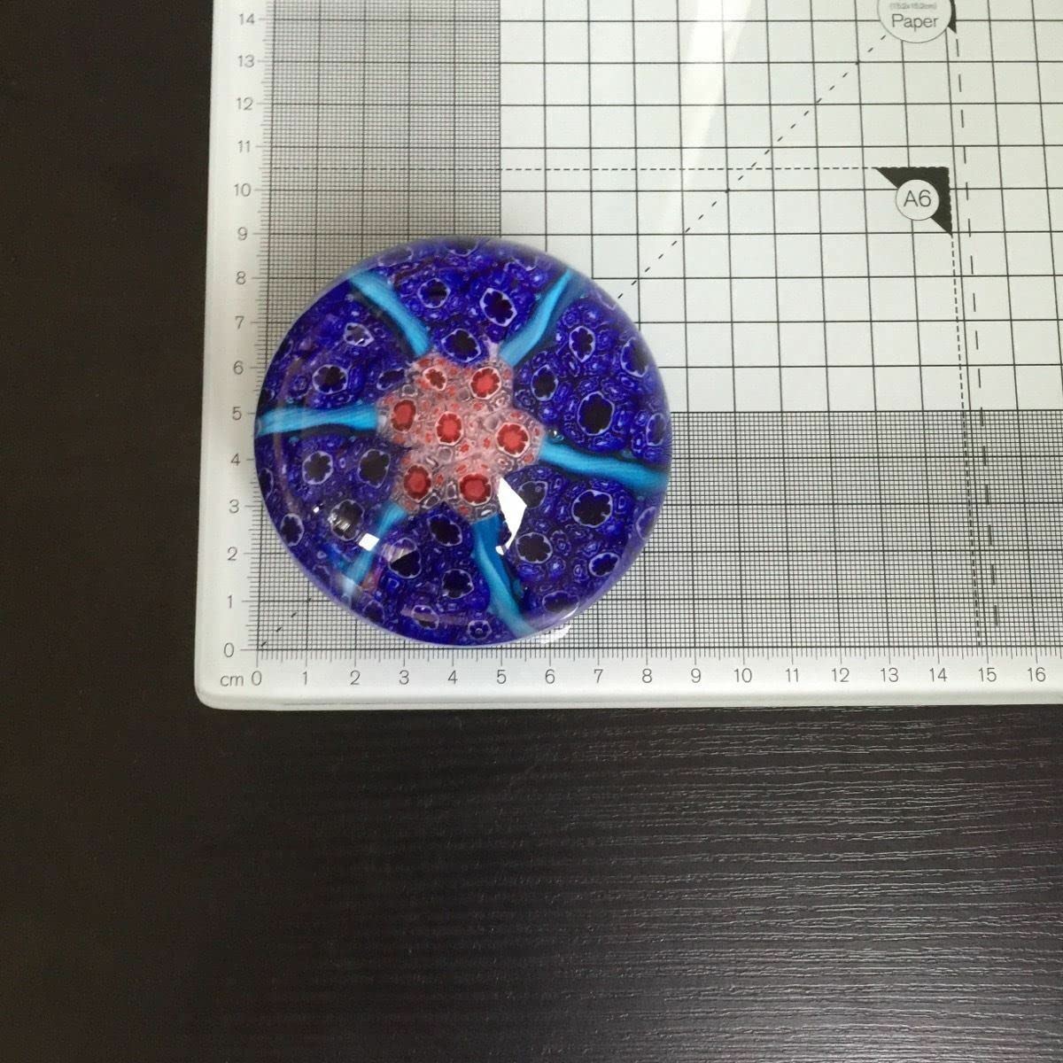 Paperweight, Briefbeschwerer,Glas Kugel Millefiori Muster, Glasdeko D8cm