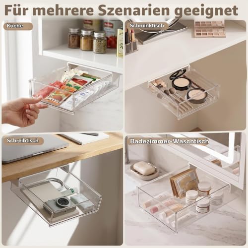 2 Stück Untertisch Schublade Selbstklebend Ohne Bohren, Klein