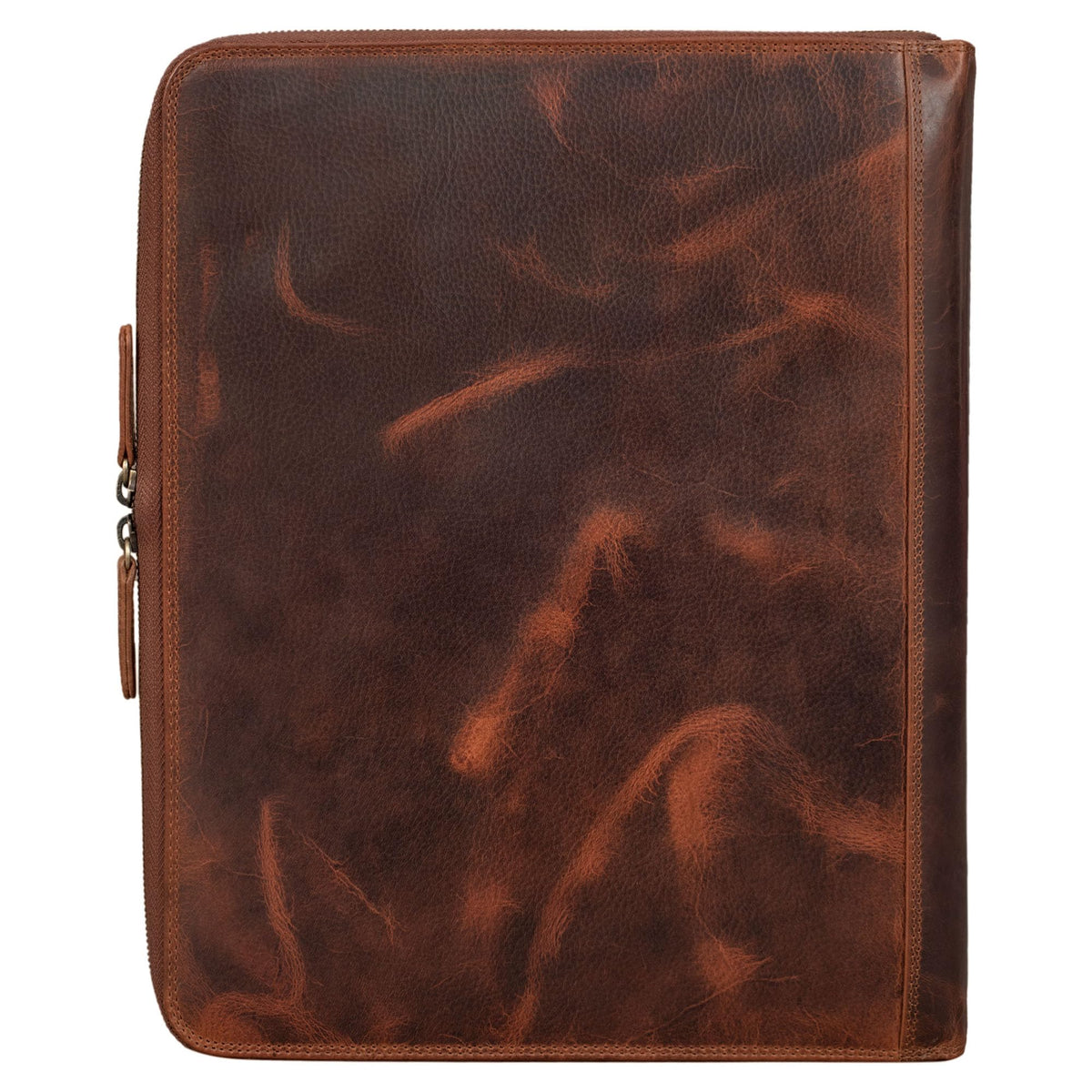 STILORD 'Colby' Konferenzmappe A4 mit Ringbuch Leder Aktenmappe Schreibmappe Managermappe Business Ledermappe 100% Echtleder, Farbe:Kara - Cognac