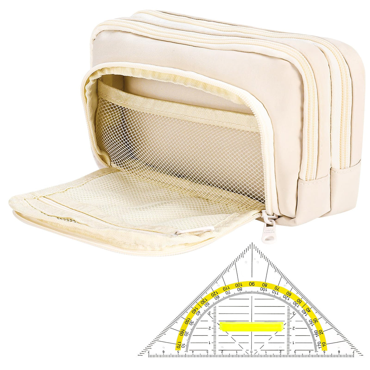 Großkapazität Federmäppchen Aus Oxford Gewebe Beige
