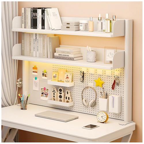 NUODWELL Schreibtisch-Organizer zum Anklemmen, verstellbares Bücherregal für die Arbeitsplatte, Computer-Desktop-Bücherregal mit Aufbewahrungsregalen und Stecktafel für Büro-Sichtschutz und