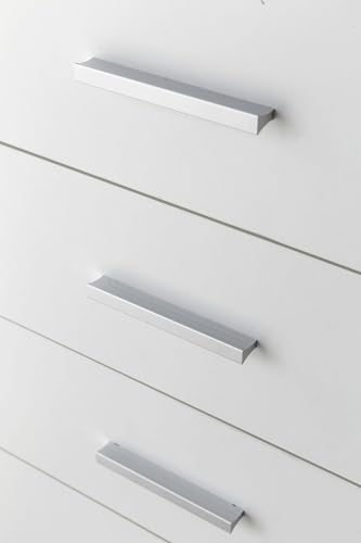 Rollcontainer WL5.748 40 x 70,5 x 33 cm Weiß | Schreibtisch-Container Rollschrank 4 Schubladen | Moderner Schubladencontainer mit Rollen | Standcontainer Bürocontainer