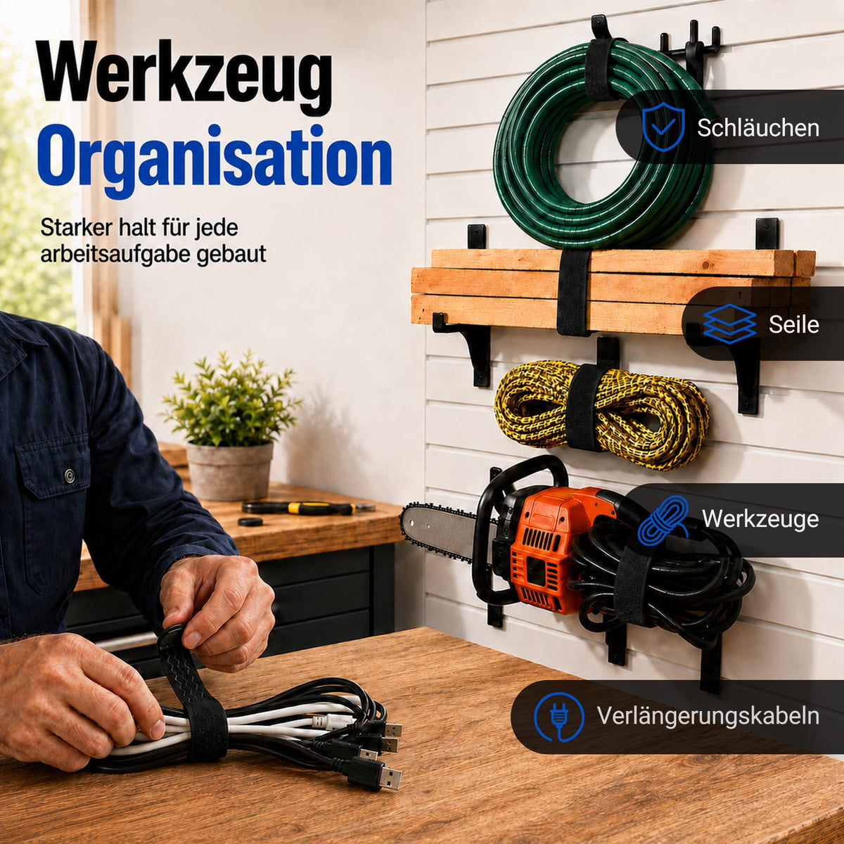 Upbeat 6 Stück Elastisches Gurtbänder, Rutschfeste Wiederverwendbare
