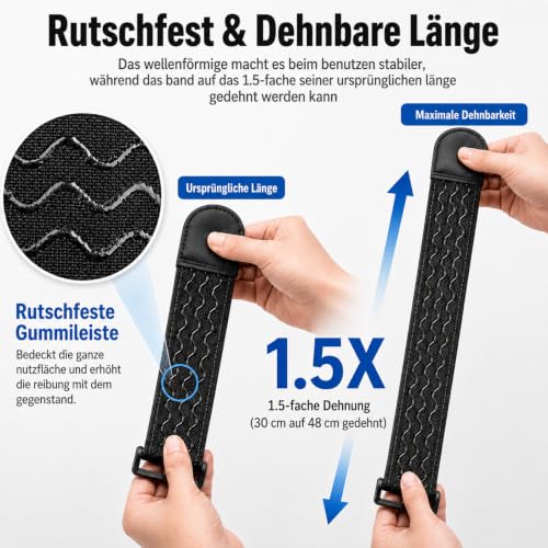 Upbeat 6 Stück Elastisches Gurtbänder, Rutschfeste Wiederverwendbare
