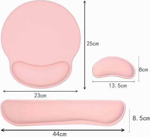 Mauspad-Handballenauflage Ergonomisches Handballenauflage-Set, Tastatur-Handgelenkauflage und Mauspad mit Handgelenkstütze für Computer, Laptop, Zuhause und Büro, Rosa