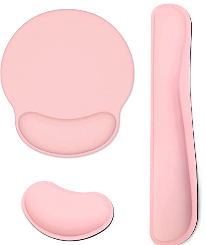 Mauspad-Handballenauflage Ergonomisches Handballenauflage-Set, Tastatur-Handgelenkauflage und Mauspad mit Handgelenkstütze für Computer, Laptop, Zuhause und Büro, Rosa