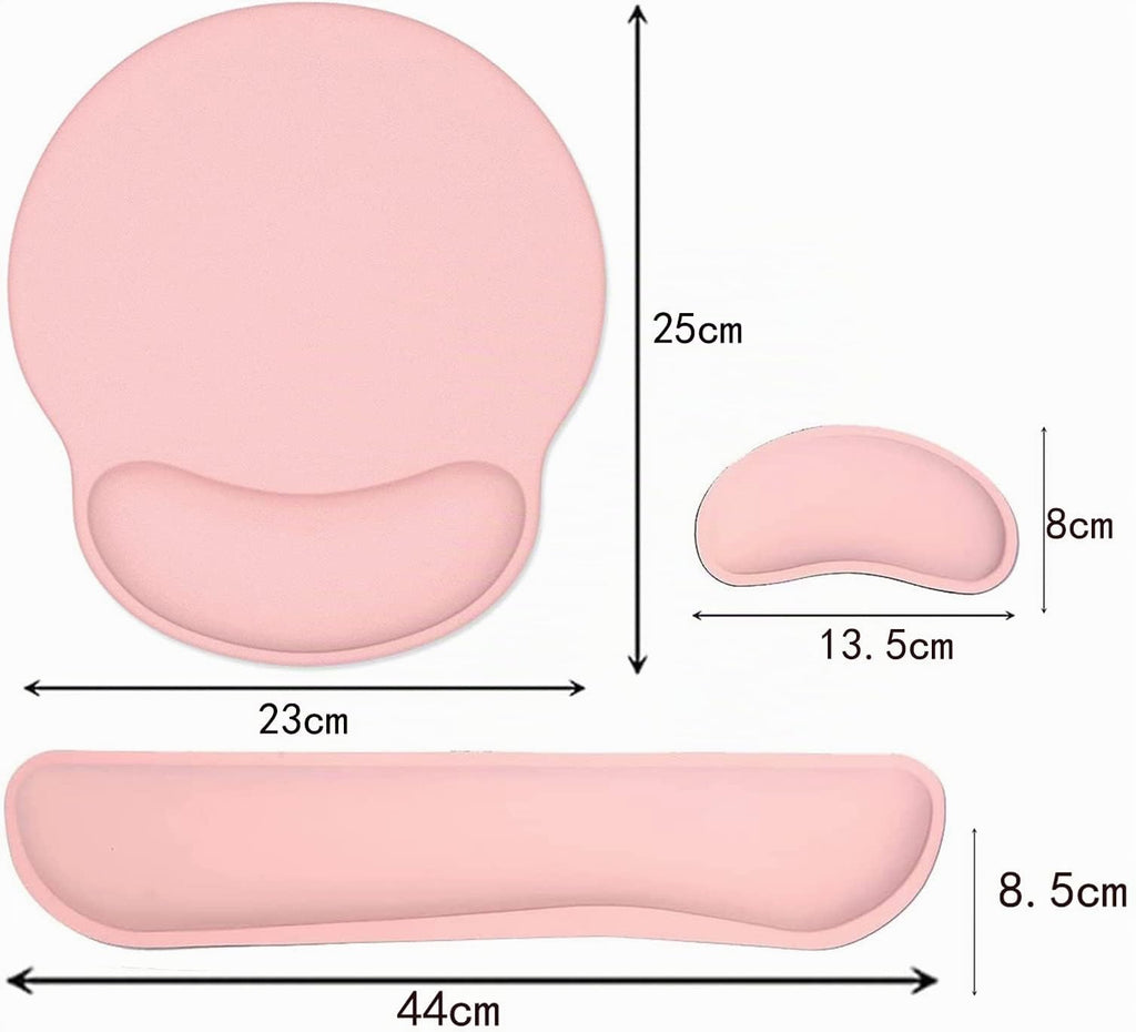 Mauspad-Handballenauflage Ergonomisches Handballenauflage-Set, Tastatur-Handgelenkauflage und Mauspad mit Handgelenkstütze für Computer, Laptop, Zuhause und Büro, Rosa