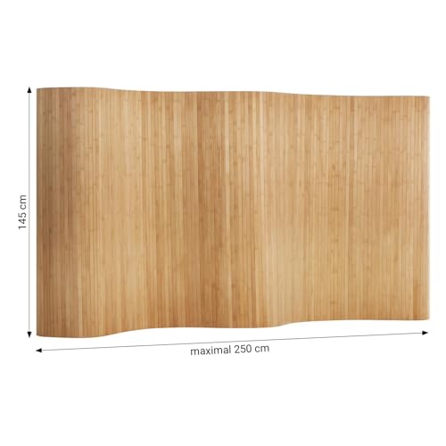 Homestyle4u Paravent Raumteiler Bambus Braun Innen 145 cm Höhe