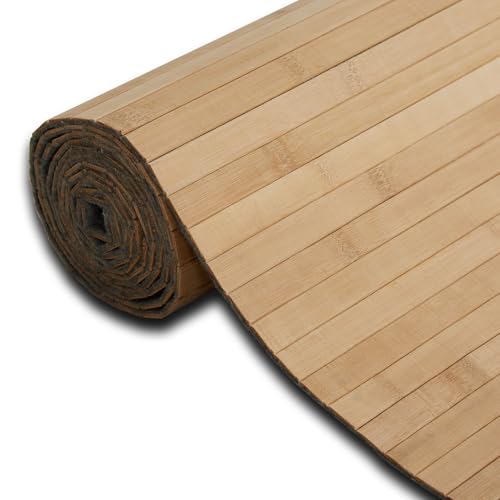 Homestyle4u Paravent Raumteiler Bambus Braun Innen 145 cm Höhe